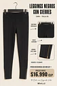 Leggings Negros con Cierres en el Bajo Zara - Miniatura 1