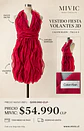Vestido de Fiesta Fucsia con Volantes 3D Calvin Klein - Miniatura 1