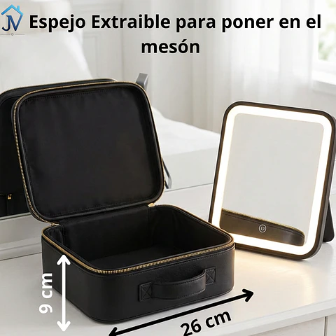 Cosmetiquero Estructurado con Espejo LED