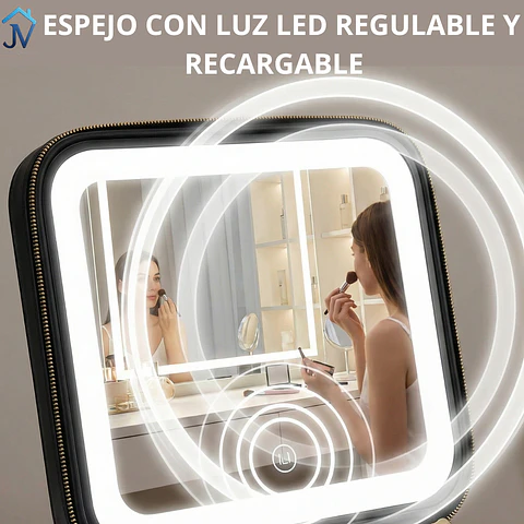 Cosmetiquero Estructurado con Espejo LED