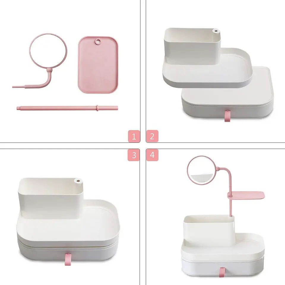 Organizador de Maquillaje Compacto con Espejo 360° 1