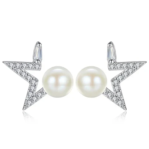 Aros Estrella y Perla Blanca