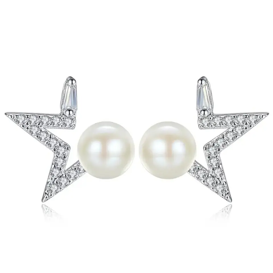 Aros Estrella y Perla Blanca 1