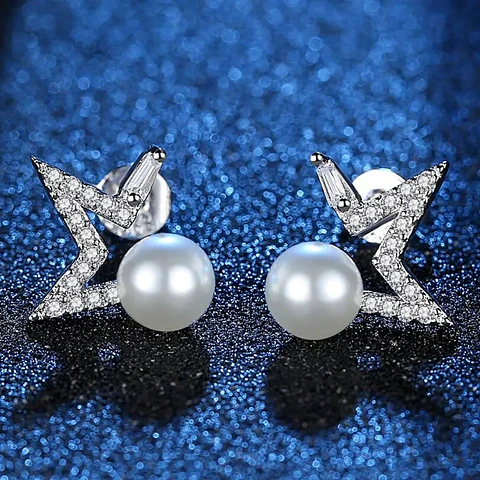 Aros Estrella y Perla Blanca