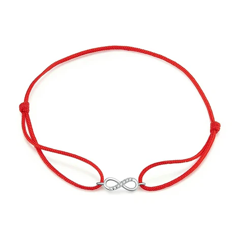 Pulsera Plata 925 Hilo Rojo Infinito