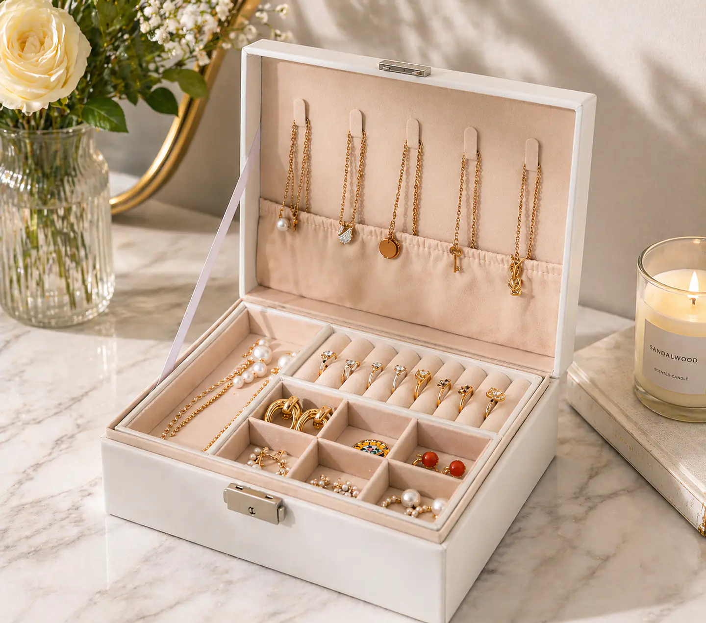 Joyero Organizador de Joyas con Compartimentos 1