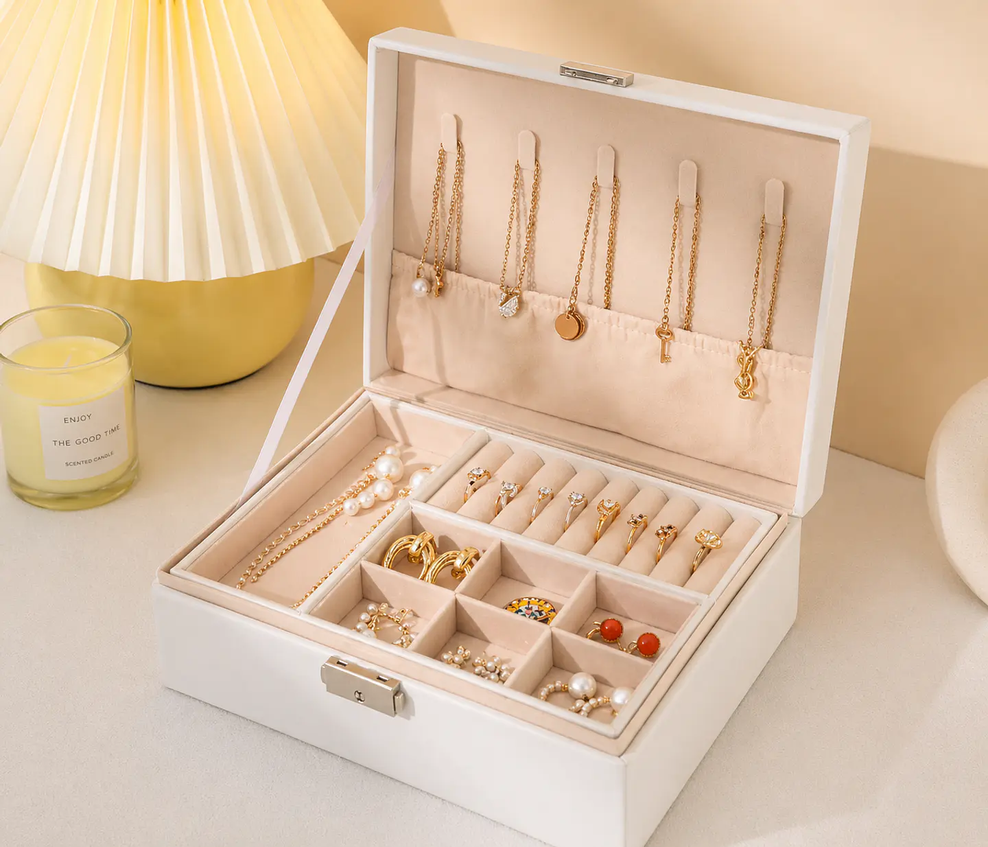 Joyero Organizador de Joyas con Compartimentos 3