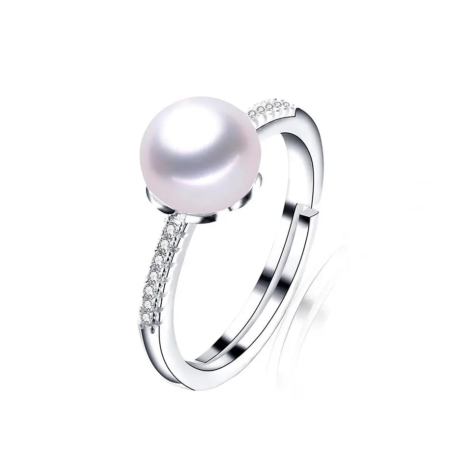 Anillo Plata 925 Perla Blanca 1