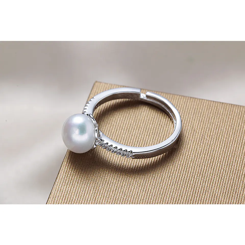 Anillo Plata 925 Perla Blanca 2