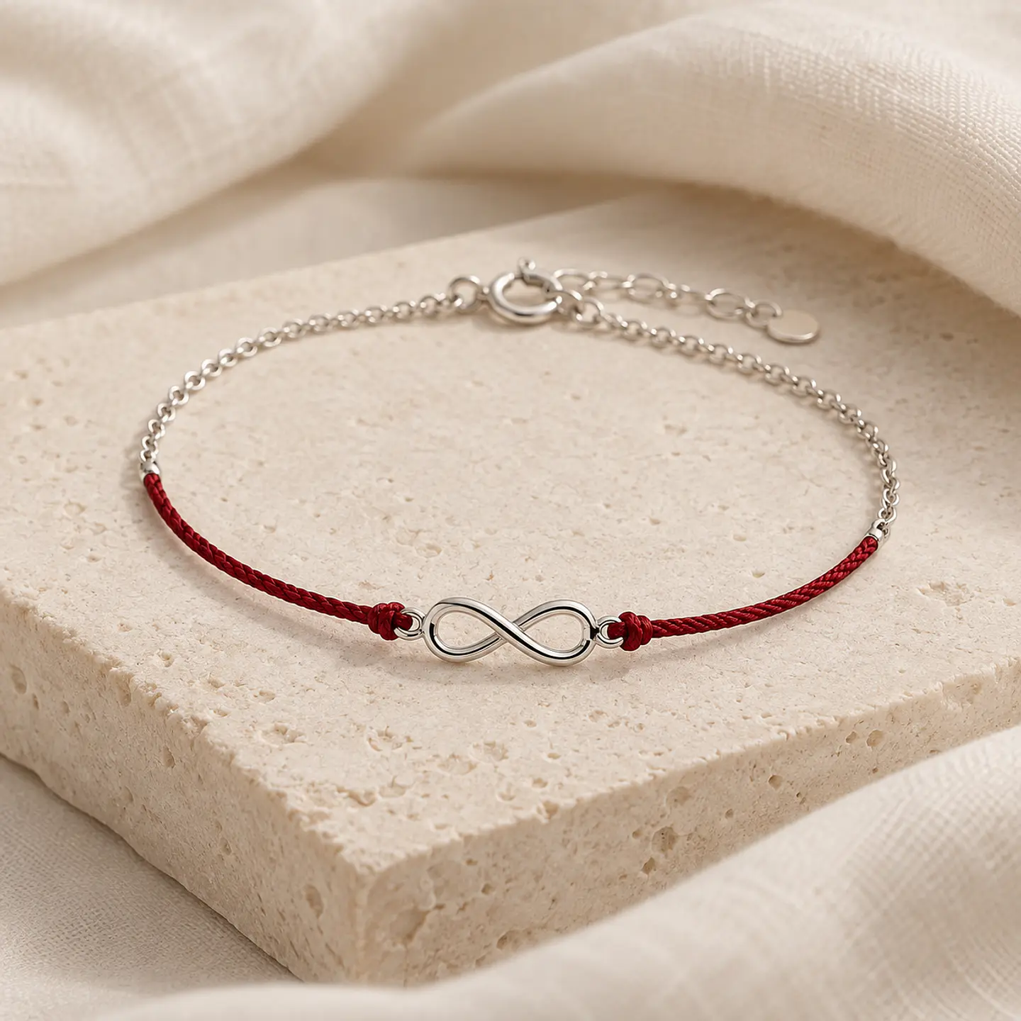 Pulsera Plata 925 Hilo Rojo Infinito 4