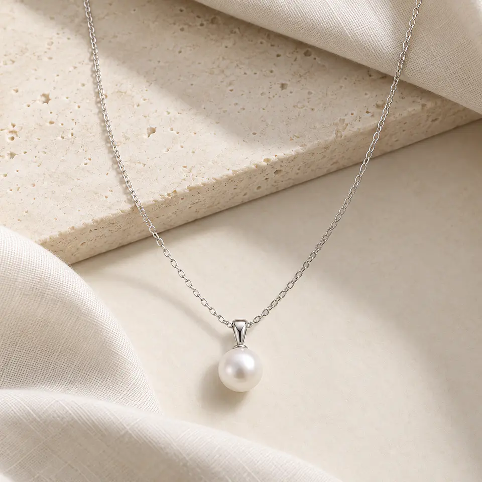 Collar Plata 925 Perla Blanca 4
