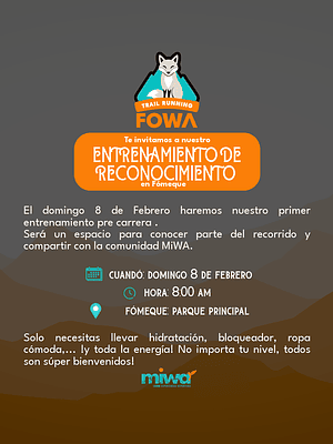 Entrenamiento FoWA Trail - 8 Febrero