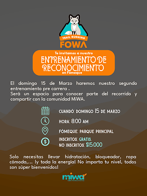 Entrenamiento FoWA Trail - 15 Marzo