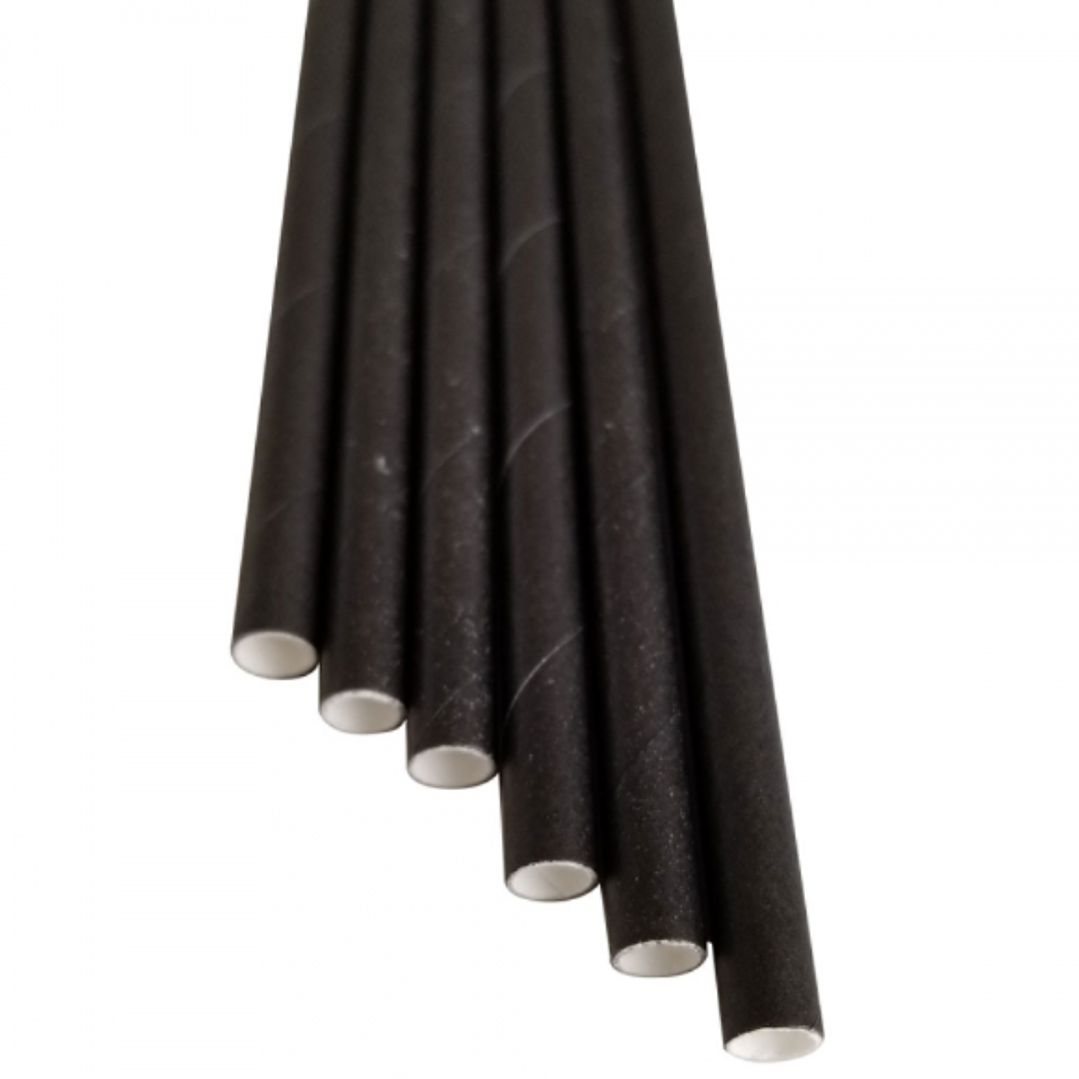 Bombillas De Papel Negra (paquete 100 unid.) 2