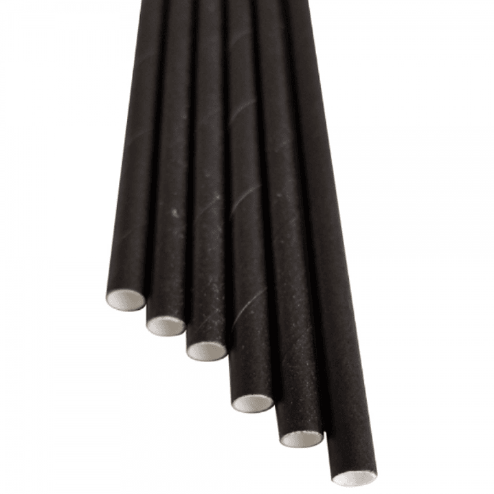 Bombillas De Papel Negra (paquete 100 unid.) 2