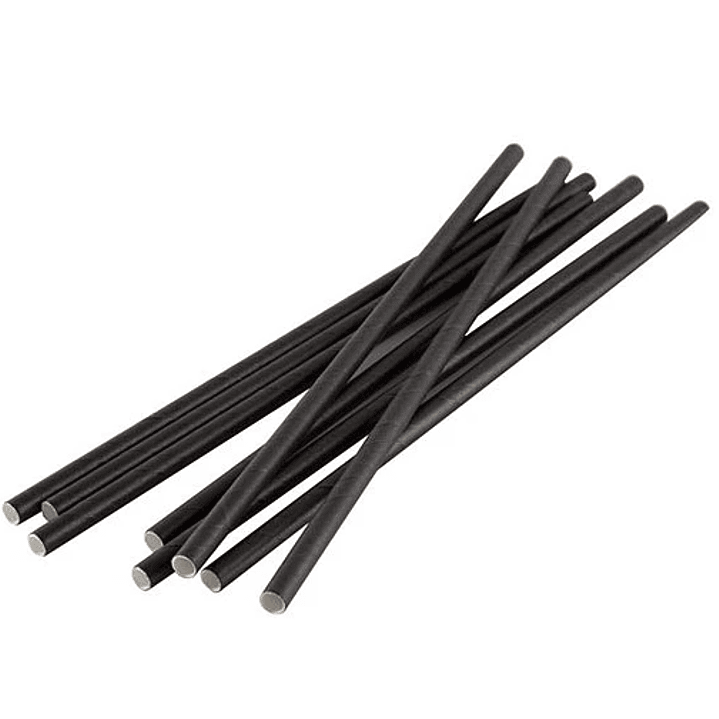 Bombillas De Papel Negra (paquete 100 unid.) 1