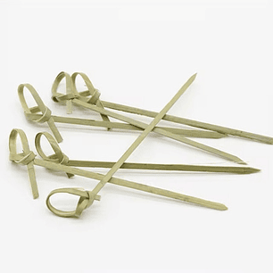 Caja Brocheta | Pincho Bambú Anudado 9-12-15-18 cm (paquete 100 Unid)