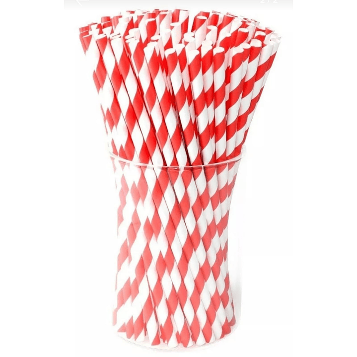 Caja Bombillas De Papel Bicolor (paquete 100 unid.) 2