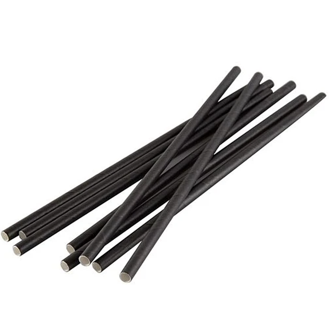 Caja Bombillas De Papel Negra (paquete 100 unid.) 1