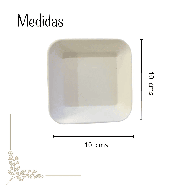 Plato cuadrado mediano Finger Food 10cm (paquete 50 unid.) 2
