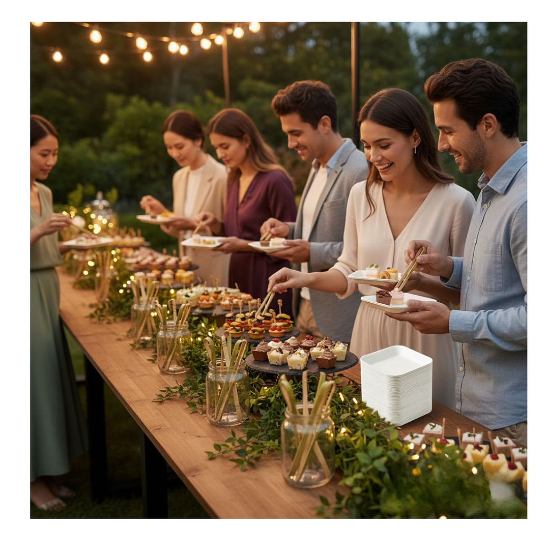 Plato cuadrado mediano Finger Food 10cm (paquete 50 unid.) 4