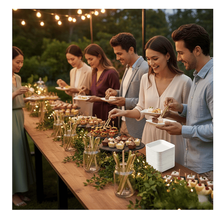 Plato cuadrado mediano Finger Food 10cm (paquete 50 unid.) 4