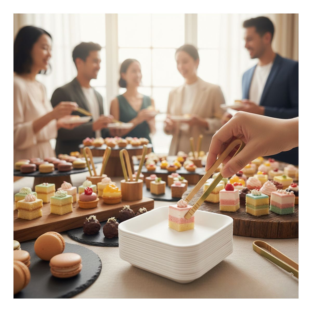 Plato cuadrado mediano Finger Food 10cm (paquete 50 unid.) 5