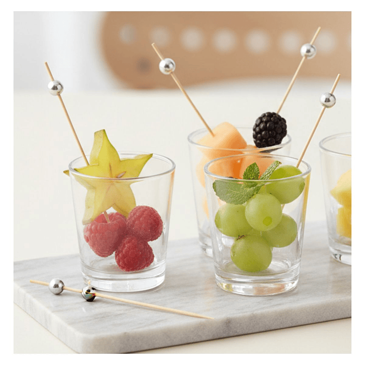 Brocheta | Pincho Perla Plateada 12 cm (paquete 100 Unid) 4