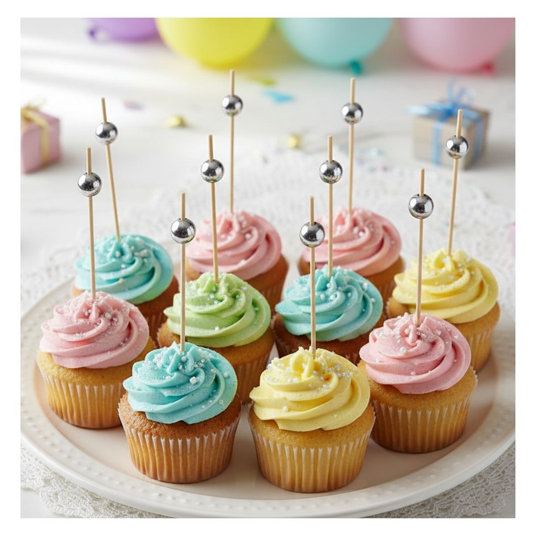 Brocheta | Pincho Perla Plateada 12 cm (paquete 100 Unid) 9