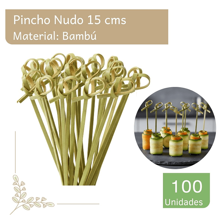 Brocheta | Pincho Bambú Nudo 15 cm (paquete 100 Unid) 1