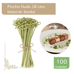 Brocheta | Pincho Bambú Nudo 18 cm (paquete 100 Unid)