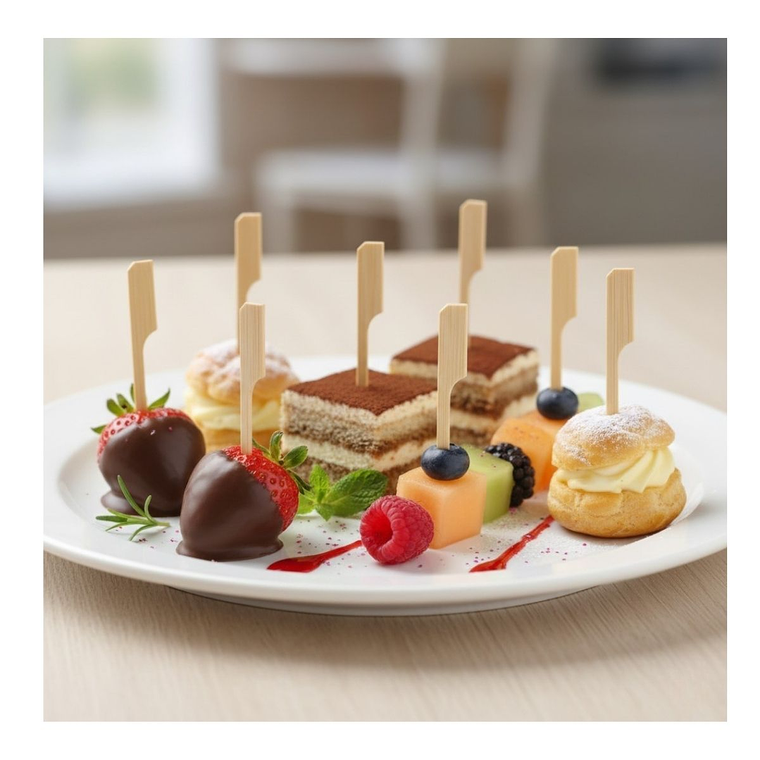 Brocheta | Pincho Banderita Bambú 9 cm  (paquete 100 Unid) 3