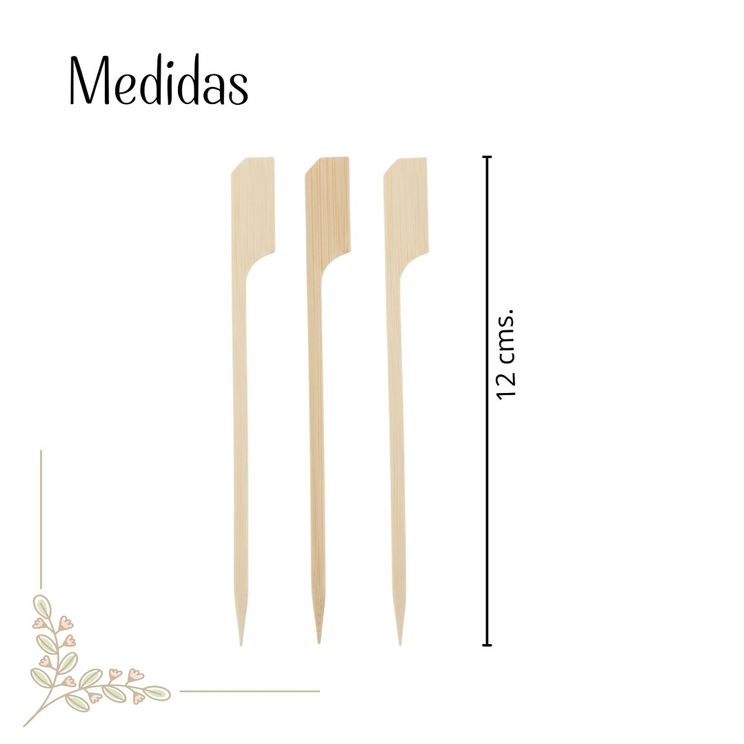 Brocheta | Pincho Banderita Bambú 12 (paquete 100 Unid) 2