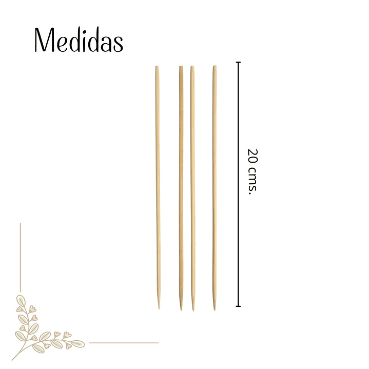 Brocheta | Pincho Bambú 20 Cm (paquete 100 Unid) 2
