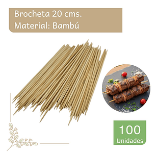 Brocheta | Pincho Bambú 20 Cm (paquete 100 Unid)