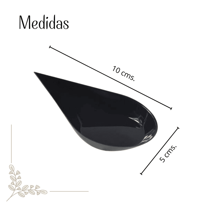 Cuchara Acrílico Gota Negro Ceviche (paquete 50 Unid) 2