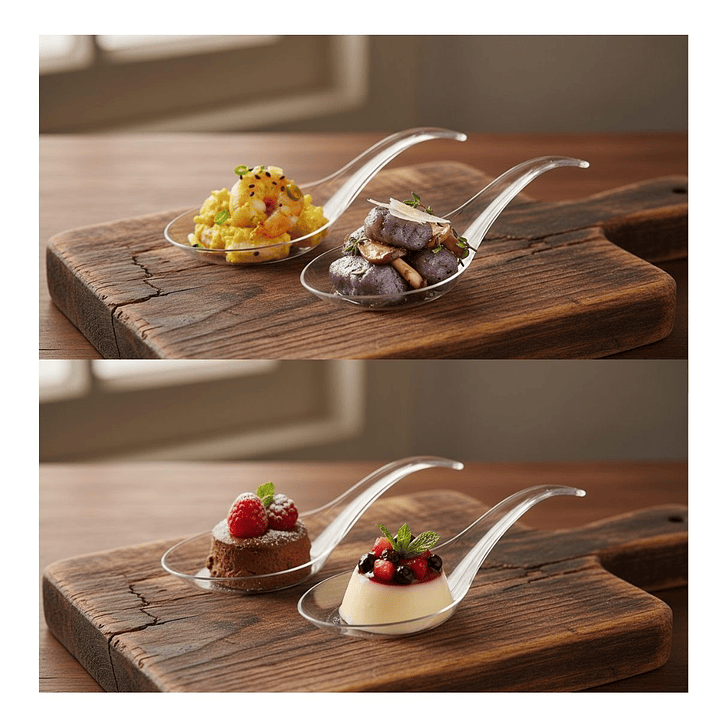 Cuchara Acrílico Transparente Tradicional / Onda (paquete 50 Unid) 3