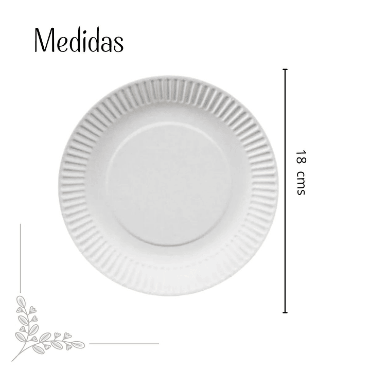 Plato cartón redondo blanco 18 cm (50 unidades) 2