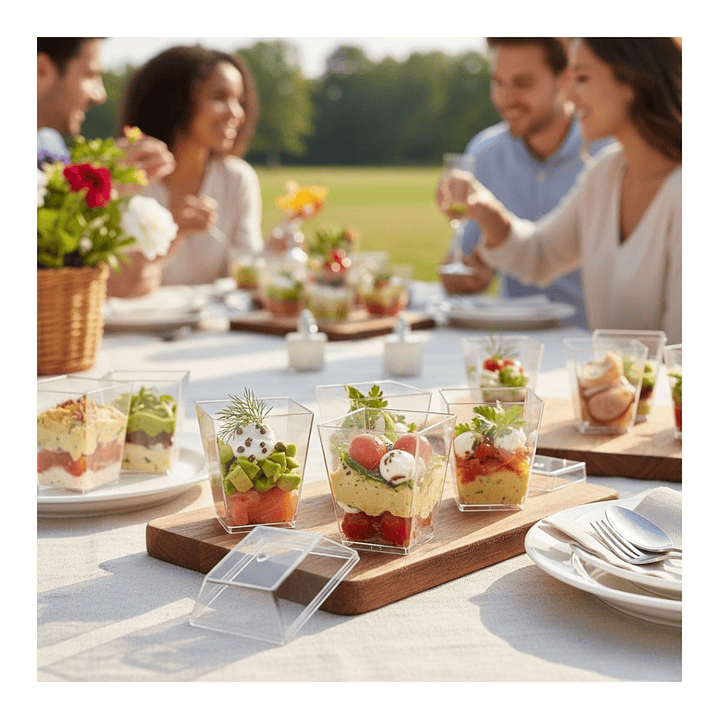 Pote Vaso Acrílico Plástico Con Tapa 100 Ml (50 Unidades) 3