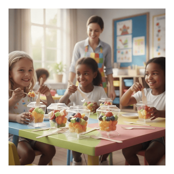 Pote Vaso Acrílico Plástico Con Tapa 100 Ml (50 Unidades) 6