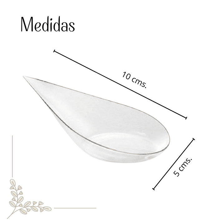 Caja Cuchara Acrílico Gota Transparente Ceviche (500 Unid) 2