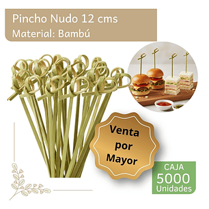 Caja Brocheta | Pincho Bambú Nudo 12 cm (5000 Unidades)