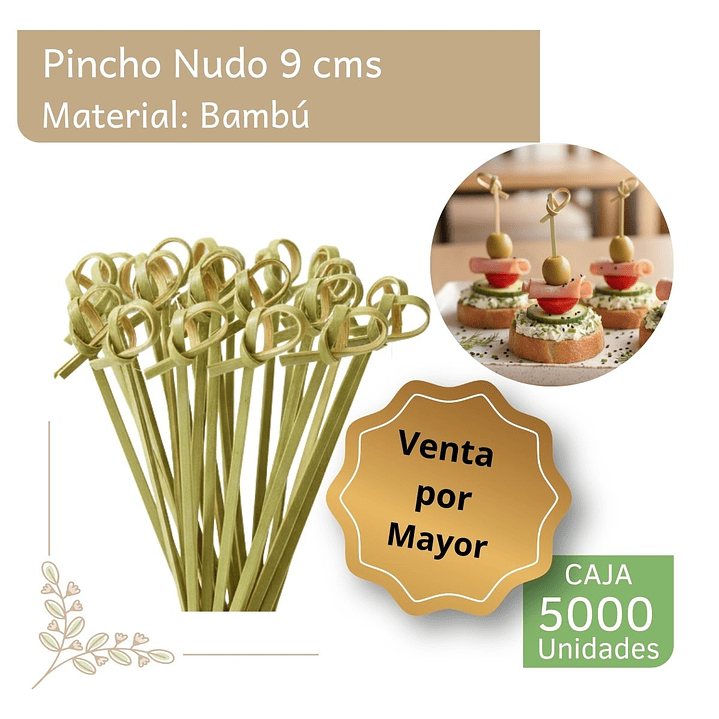 Caja Brocheta | Pincho Bambú Nudo 9 cm (5000 Unidades) 1