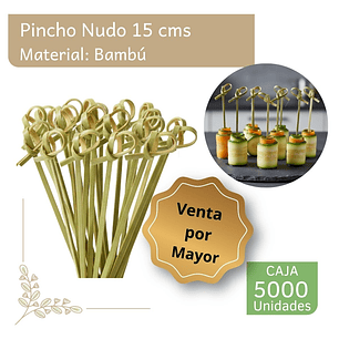 Caja Brocheta | Pincho Bambú Nudo 15cm (5000 Unidades)