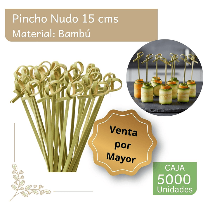 Caja Brocheta | Pincho Bambú Nudo 15cm (5000 Unidades) 1
