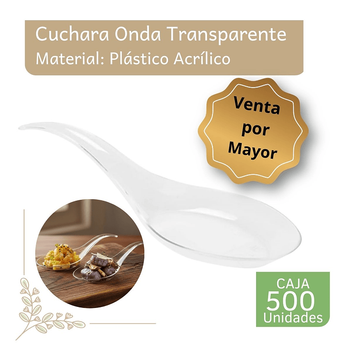 Caja Cuchara Acrílico Transparente Tradicional / Onda (500 Unidades) 1