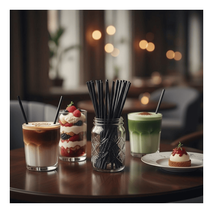 Caja Bombillas De Papel Negra (2500 unidades) 4