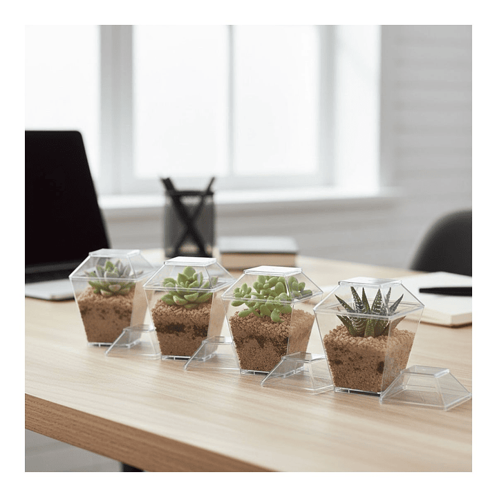 Caja Pote Vaso Acrílico Plástico Con Tapa 60 Ml (600 Unidades) 4