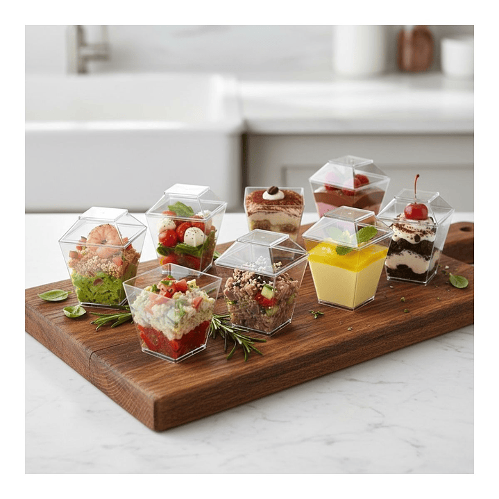 Caja Pote Vaso Acrílico Plástico Con Tapa 60 Ml (600 Unidades) 6