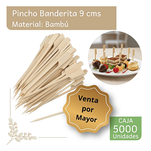 Caja Brocheta | Pincho Banderita Bambú 9 (5000 Unidades)